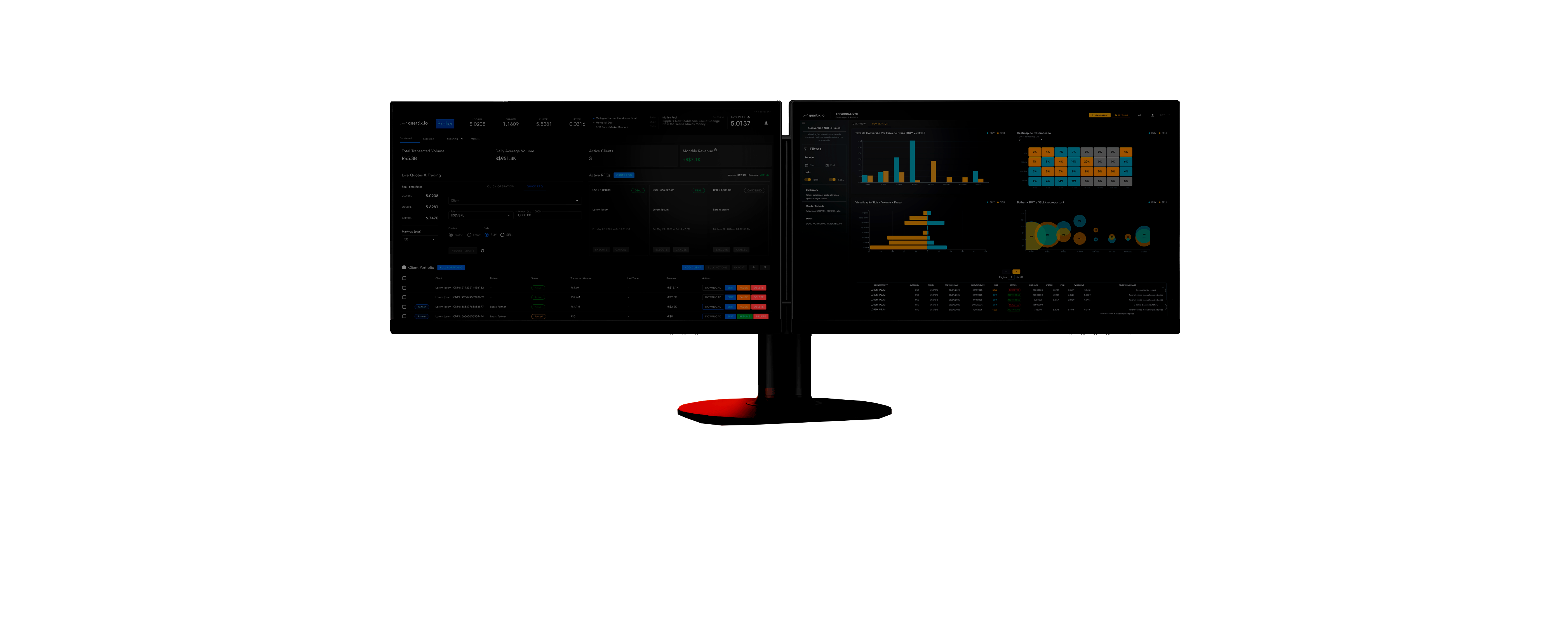 Visual showcase of the QUARTIX product interface